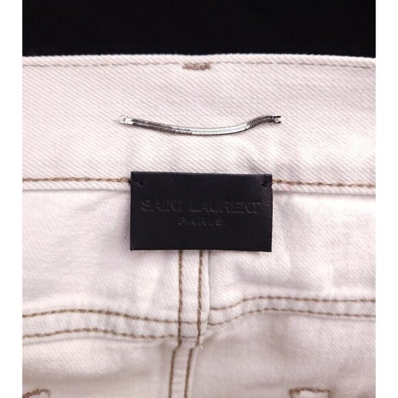 Saint Laurent Paris D18 M/SL-LW Jeans 34 Mens Off White Defect New - Picture 11 of 16